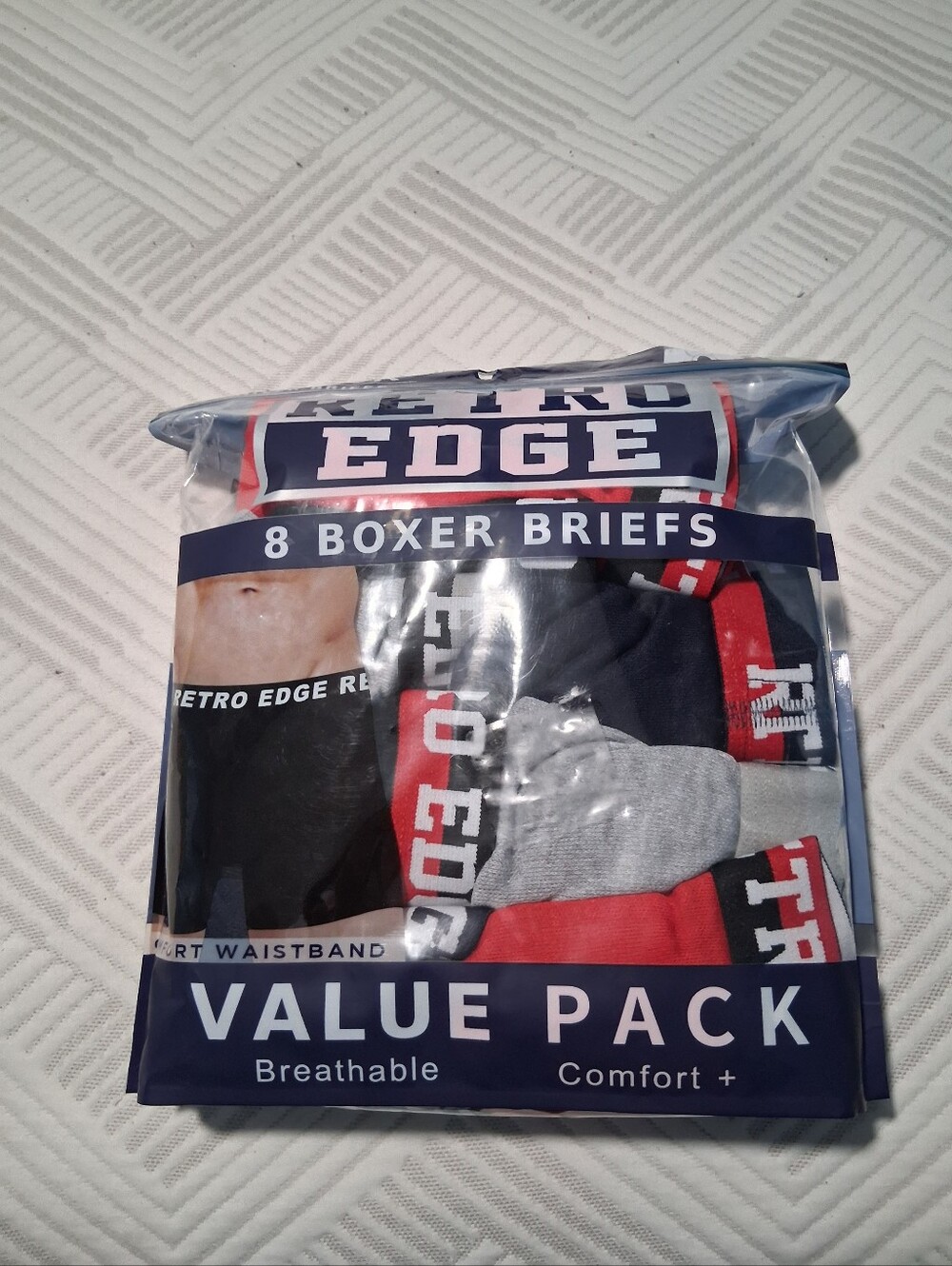 Men's 8-Pack Boxer Briefs - Black, Gray, Red, Navy
